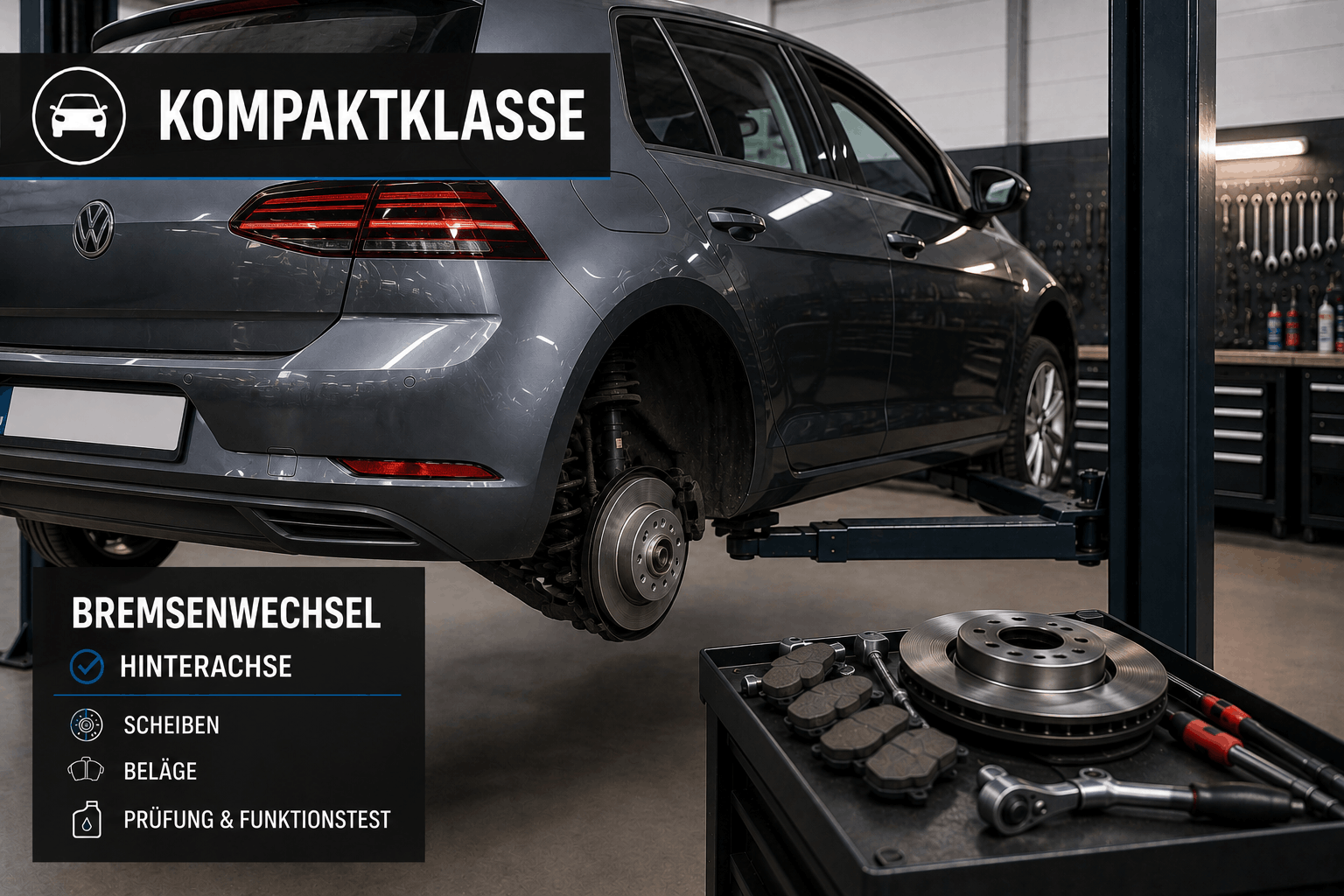 Bremsenwechsel Kompaktklasse Hinterachse